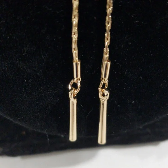 Gold Lariat Y-Necklace – Minimalist Dainty Adjustable Drop Pendant Chain Jewelry - Picture 6 of 8